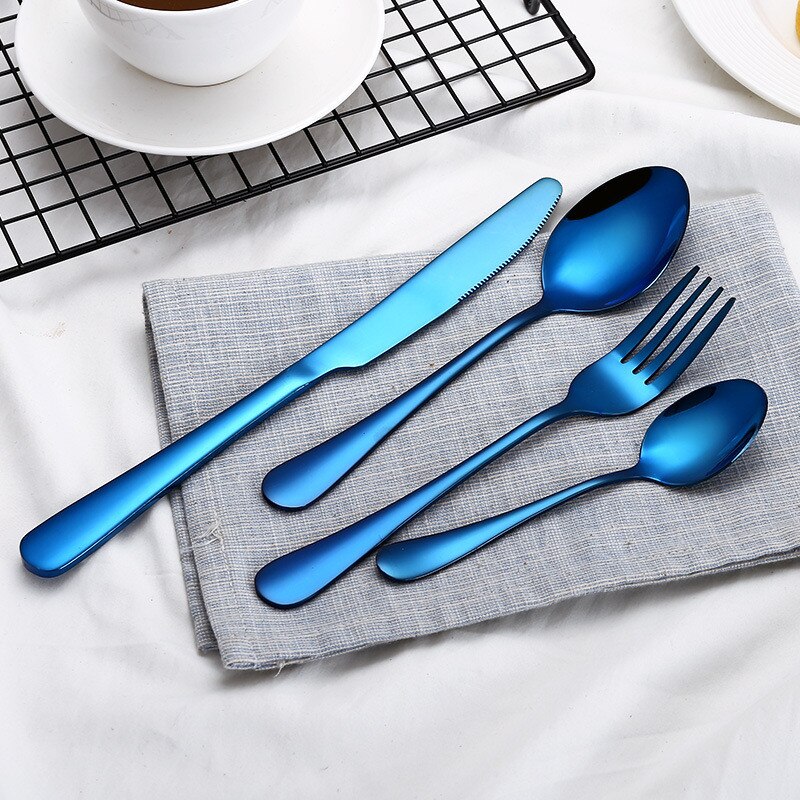 Forks Knives Spoons Stainless Steel Silverware Set Tableware Set Cutlery Knives Sets Tea