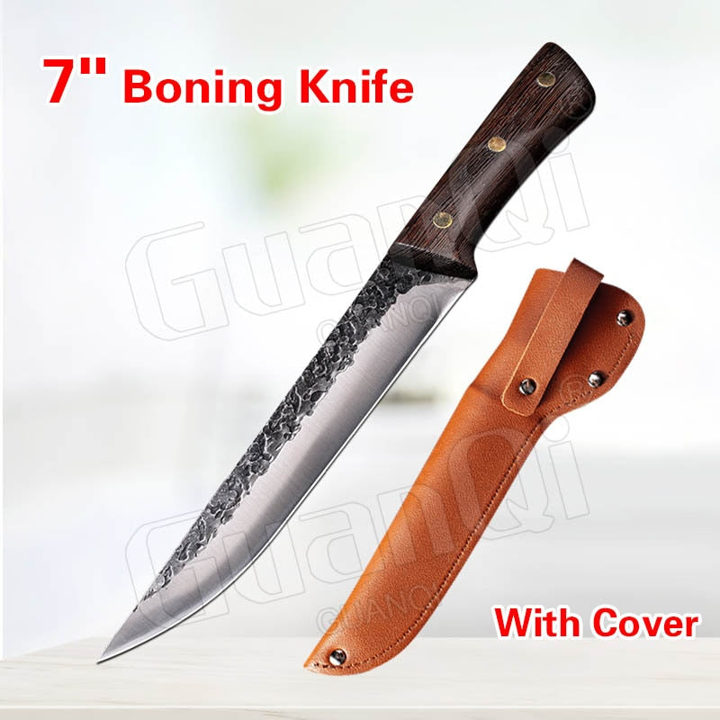 8 Inch Stainless Steel Butcher Knife Fishing Hunting Handmade Forged Bone Knife Meat Cleaver