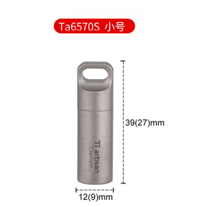 New 2023 Mini Waterproof Capsule Seal Bottle Titanium Outdoor Survival Pill Box Container