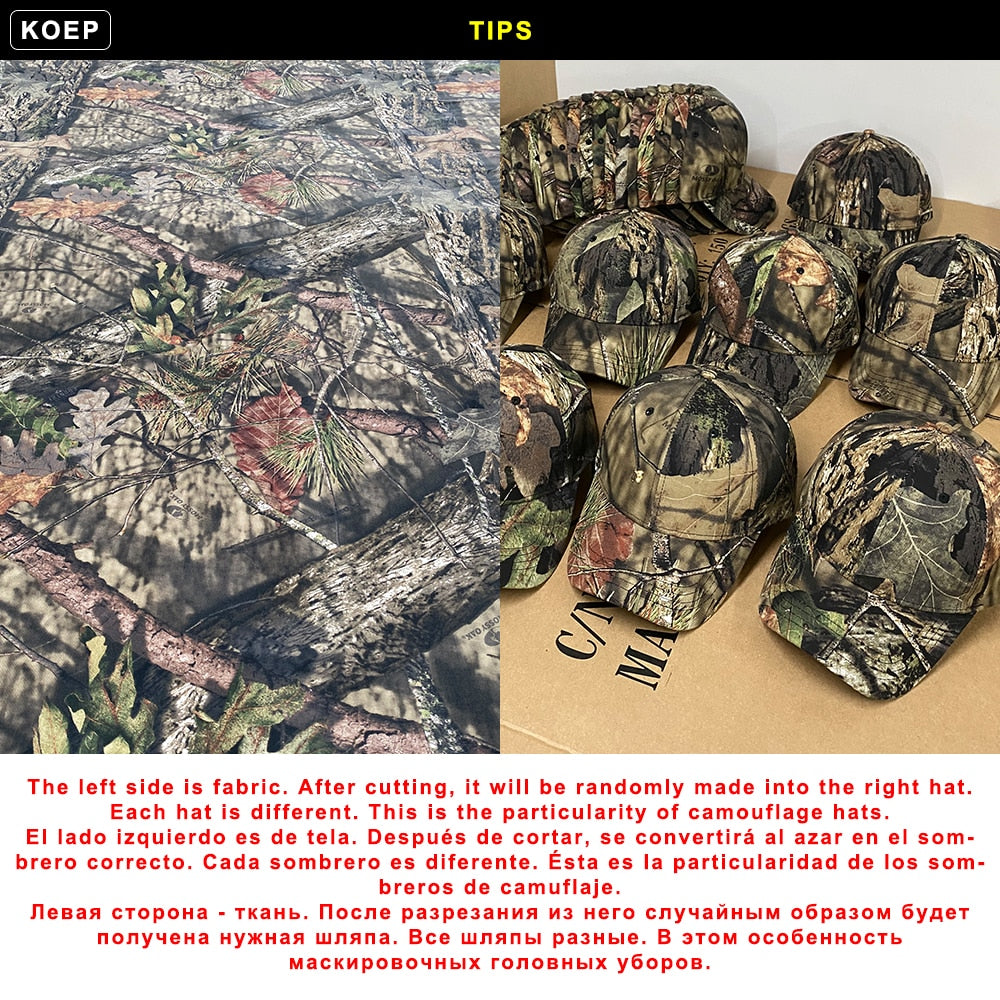 KOEP New Camo Baseball Cap Fishing Men Outdoor Hunting Camouflage Jungle Hat Airsoft Tactical