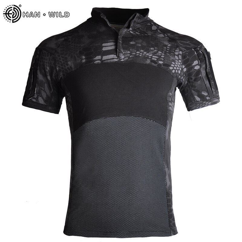 T-Shirts Men Sport Outdoor Military Tee Quick Dry Short Sleeve Shirt Hiking Hunting Army