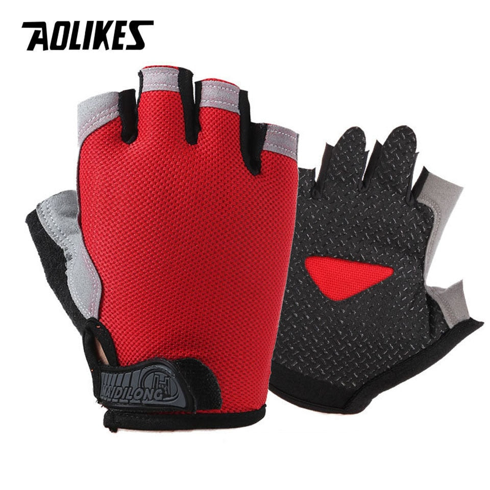 AOLIKES Cycling Gloves MTB Road Riding Gloves Anti-slip Camping Hiking Gloves Gym Fitness