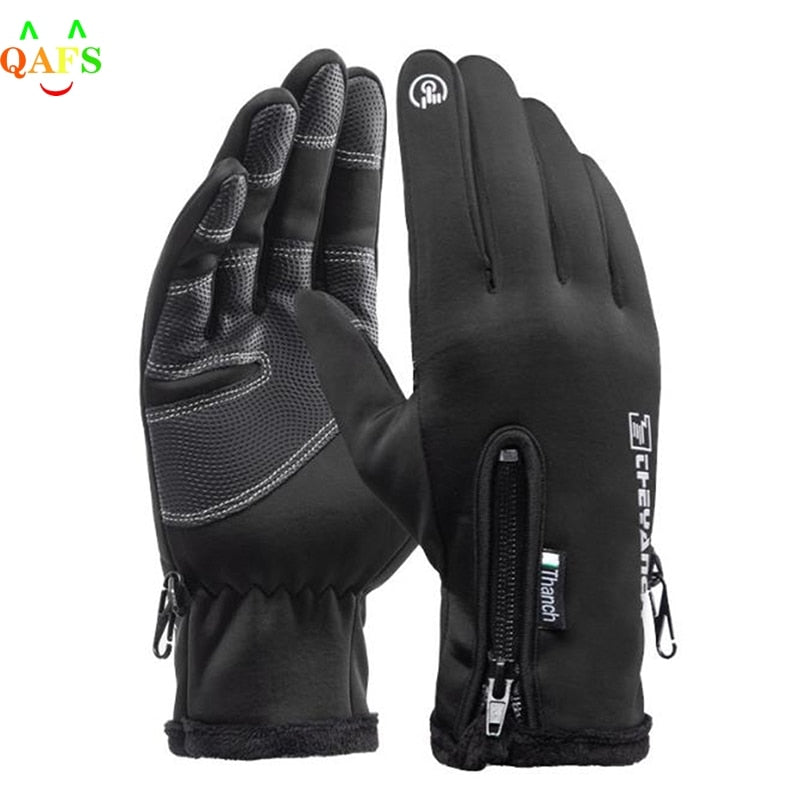 Outdoor Winter Gloves Waterproof Moto Thermal Fleece Lined Resistant Touch Screen Non-slip