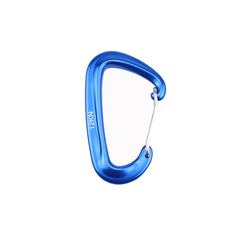 1PCS Durable 12KN D Carabiner Key Aluminum Wire Gate Spring Clip Locking Backpack