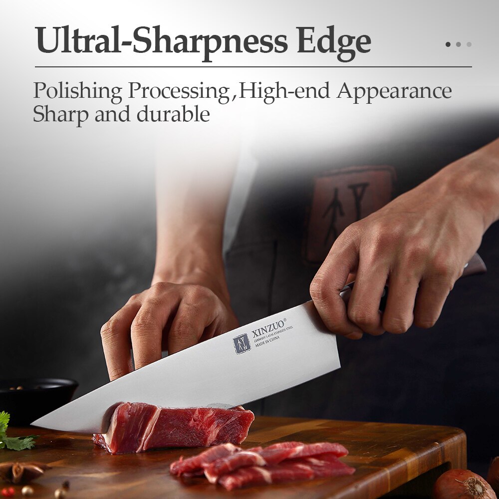 Chef Knife German DIN 1.4116 Steel Kitchen Knives Stainless Steel Meat Vegetables Knife