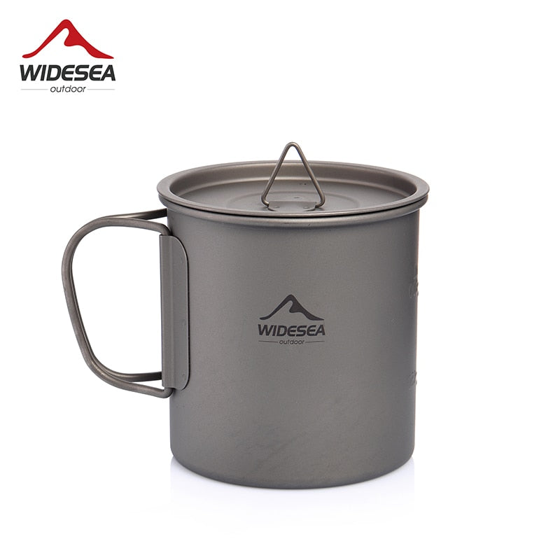 Widesea Camping Mug Titanium Cup Tourist Picnic Tableware Utensils Equipment Outdoor