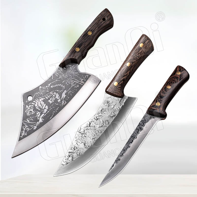 8 Inch Stainless Steel Butcher Knife Fishing Hunting Handmade Forged Bone Knife Meat Cleaver