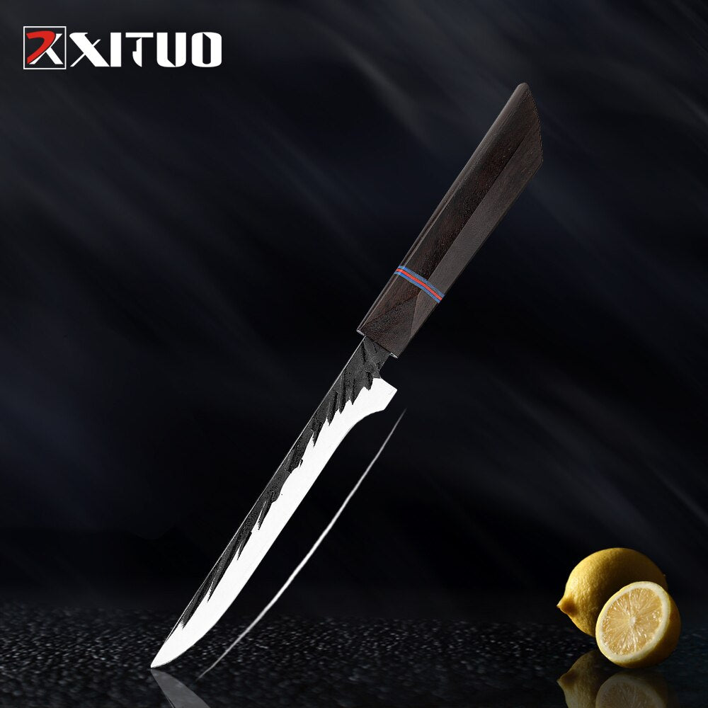 8 Sets Kitchen knives Handmade Forged Japanese Sharp Chef Knife 440C Steel Cleaver