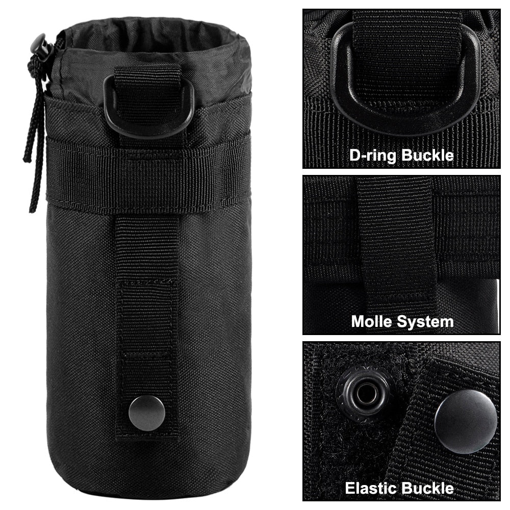 Tactical Molle Water Bottle Pouch Portable Kettle Pocket Utility Pouch Outdoor Hunting