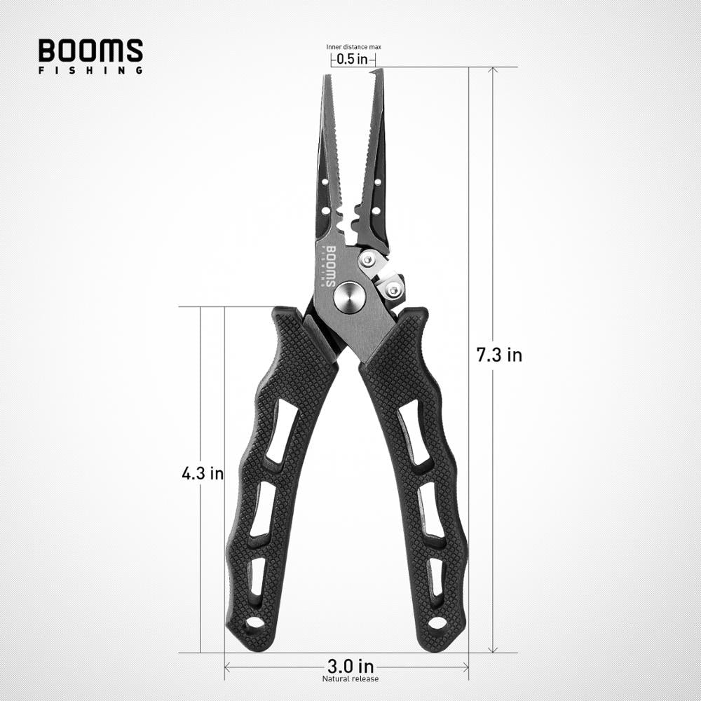 Booms Fishing F07 Stainless Steel Fishing Pliers Braid line Cutters Crimper Hook Remover