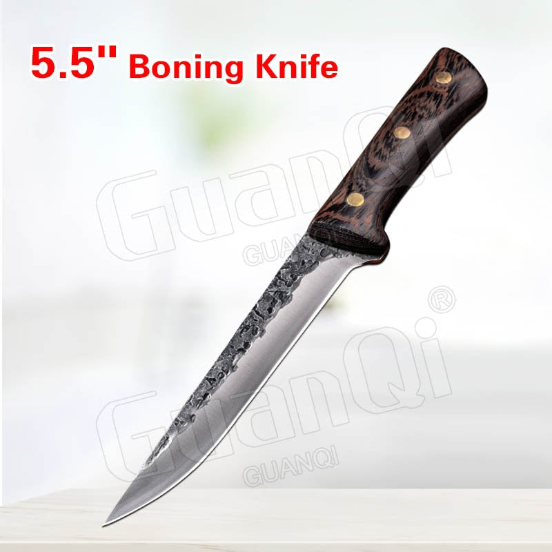 8 Inch Stainless Steel Butcher Knife Fishing Hunting Handmade Forged Bone Knife Meat Cleaver