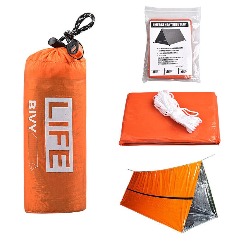 Outdoor Survival Sleeping Bag Reusable Emergency Sleeping Bag PE Aluminum Film Thermal