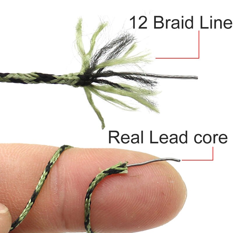 2PCS Carp Fishing Line Ready Tied Lead Core Leaders 45IB Leadcore With Quick Change