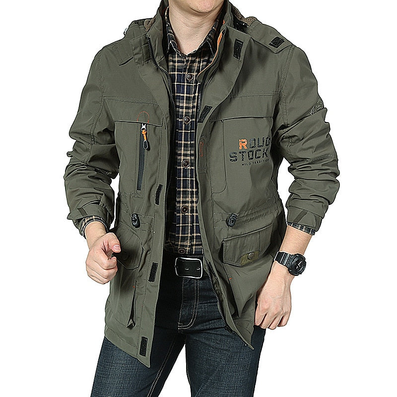 Spring Men Military Tactical Jackets Multi-Pockets Waterproof Casual Windbreaker Mens