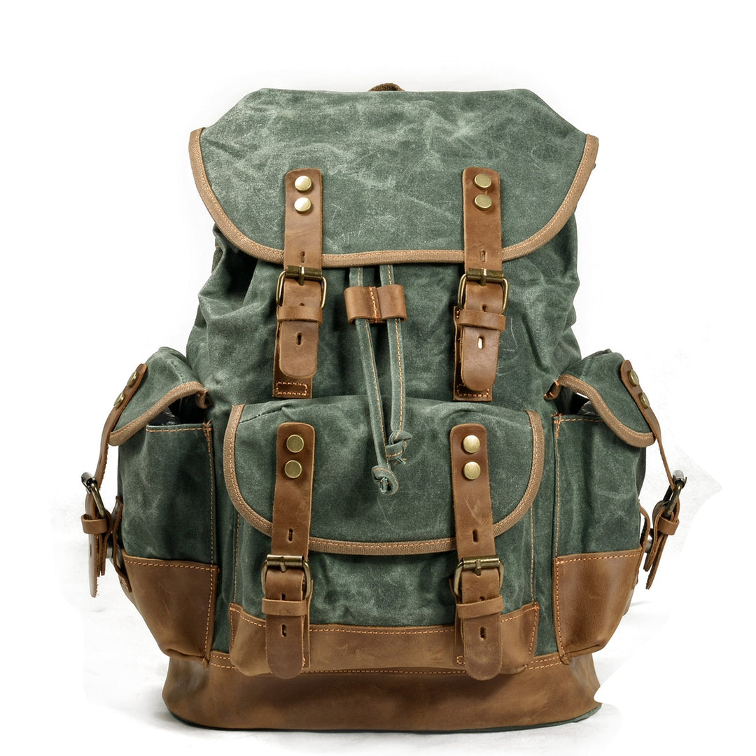 Waxed Canvas Backpack Men Backpacks Leisure Rucksack Travel School Bag Laptop