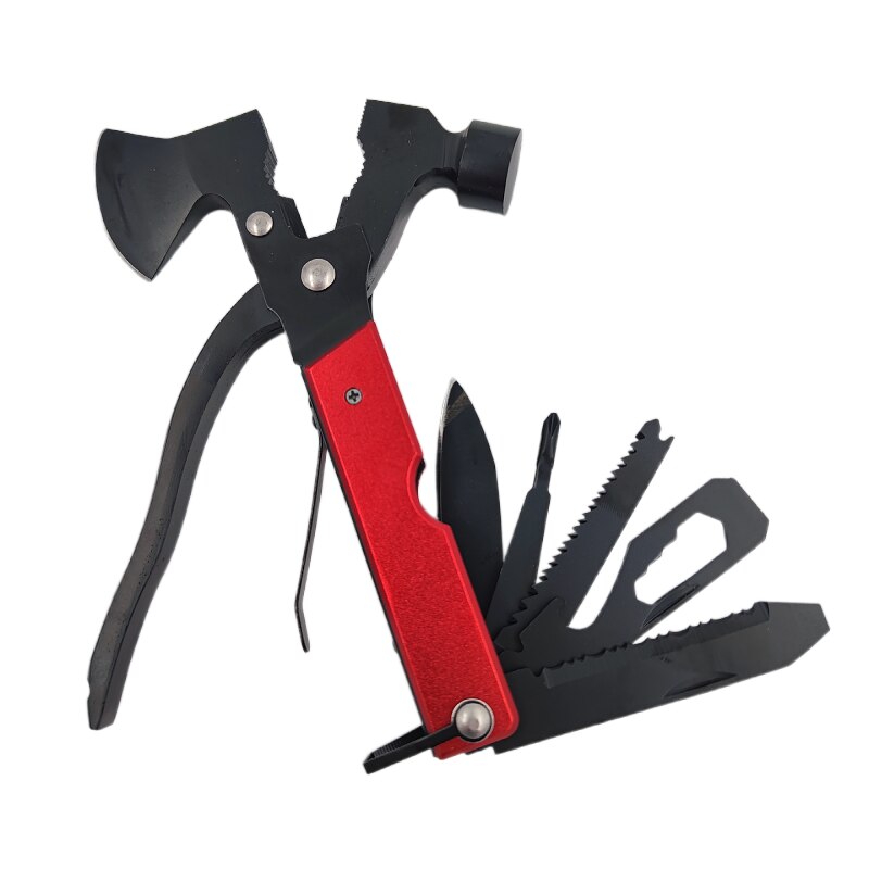 Folding Mini Knife Saw Screwdrivers Multifunctional Ax Outdoor Hammer Multitool  11 in 1