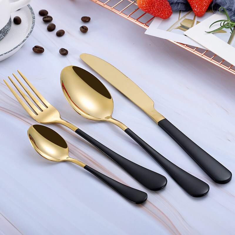 Forks Knives Spoons Stainless Steel Silverware Set Tableware Set Cutlery Knives Sets Tea