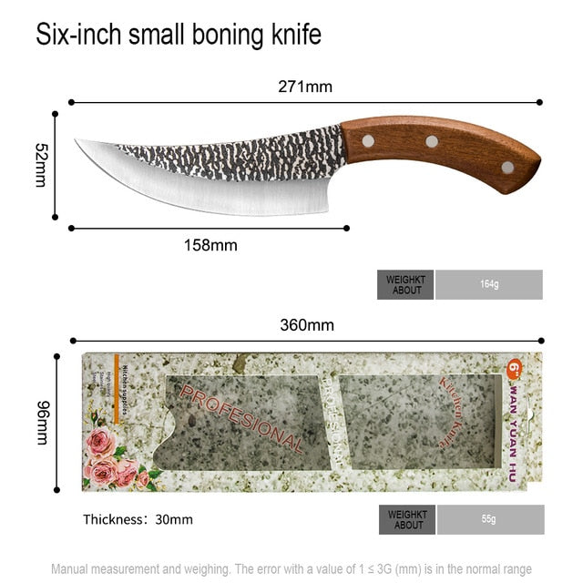 Chef Knife Forged Outdoor Hunting Stainless Steel Meat Bone Fish Fruit Vegetables Butcher