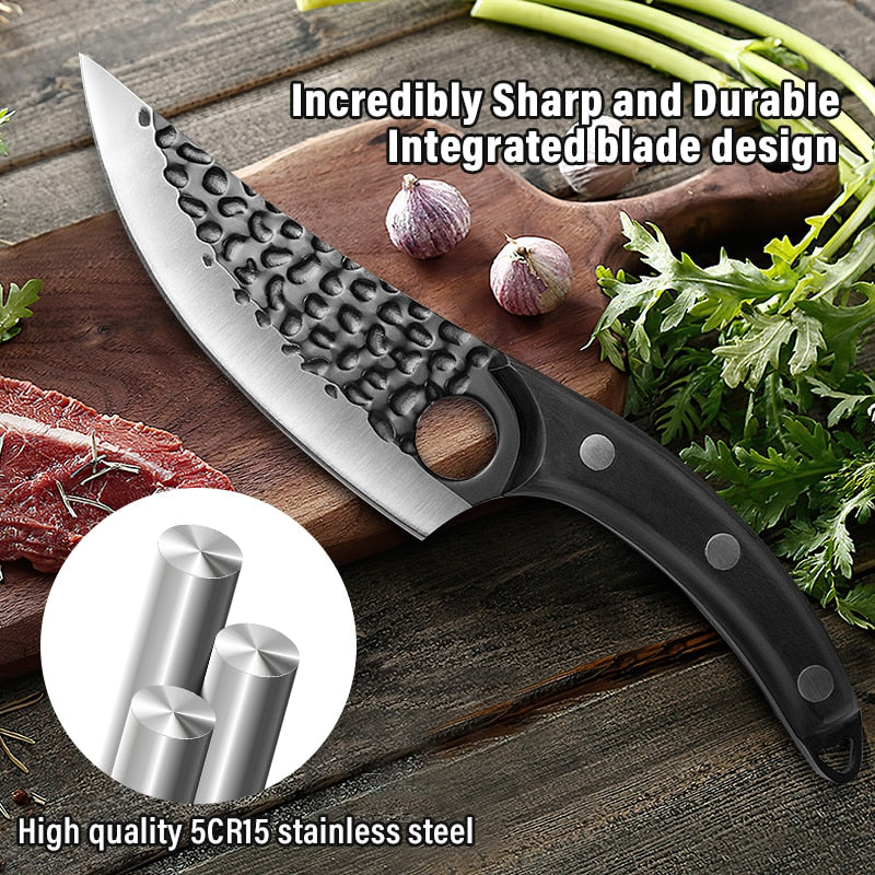 Kitchen Hunting Knife Handmade Forged Boning Meat Cleaver Butcher Fish Chef Stainless Steel