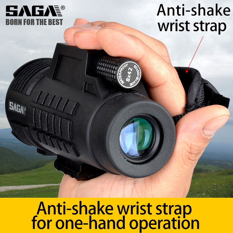 Saga Professional Monocular Telescope 8/10/12X42/50 Mini Telescopio Bak4 Prism Compact