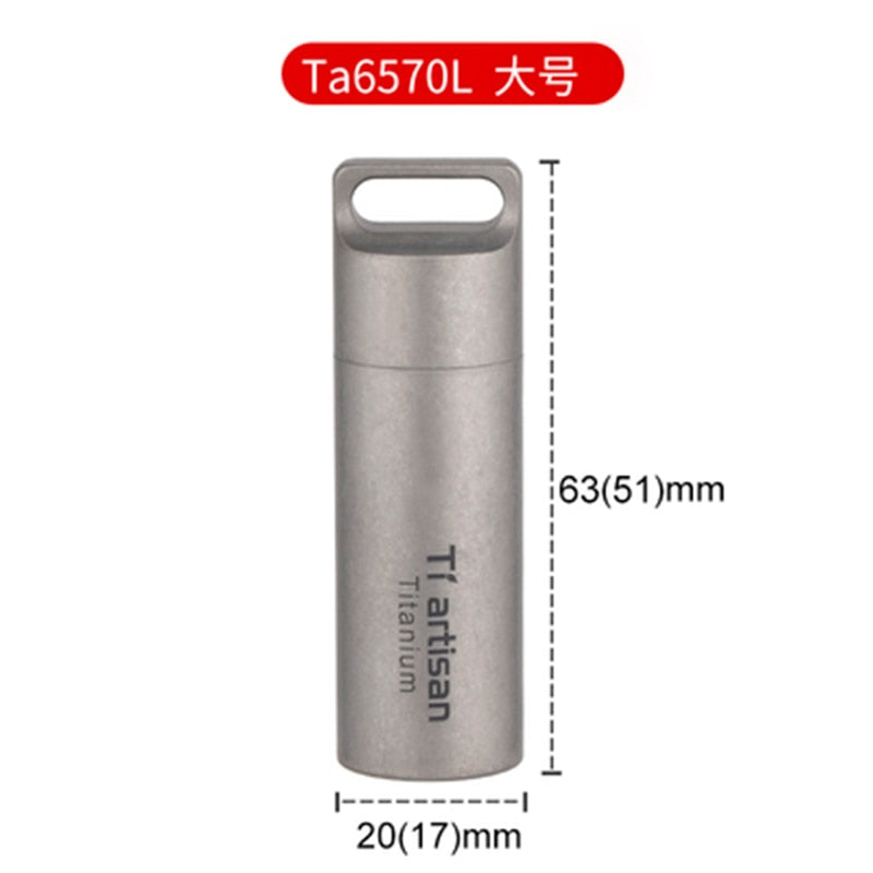 New 2023 Mini Waterproof Capsule Seal Bottle Titanium Outdoor Survival Pill Box Container