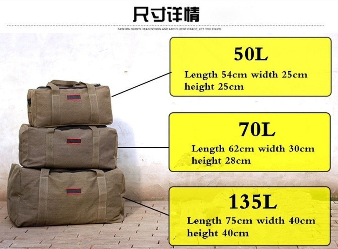 Large Capacity Canvas Travel Luggage Bag Outdoor Travel Duffle Bag