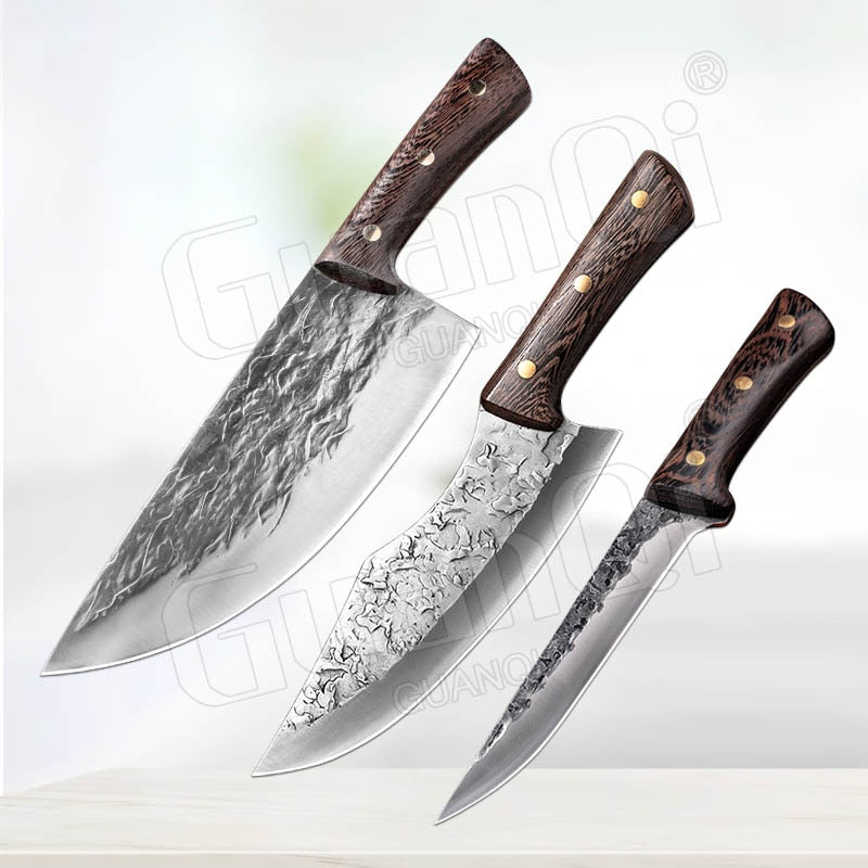 8 Inch Stainless Steel Butcher Knife Fishing Hunting Handmade Forged Bone Knife Meat Cleaver