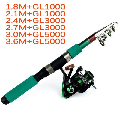 Fishing Rod Combo Telescopic and Spinning Fishing Reel Fishing Set Carp Fishing Rod Reel Kit