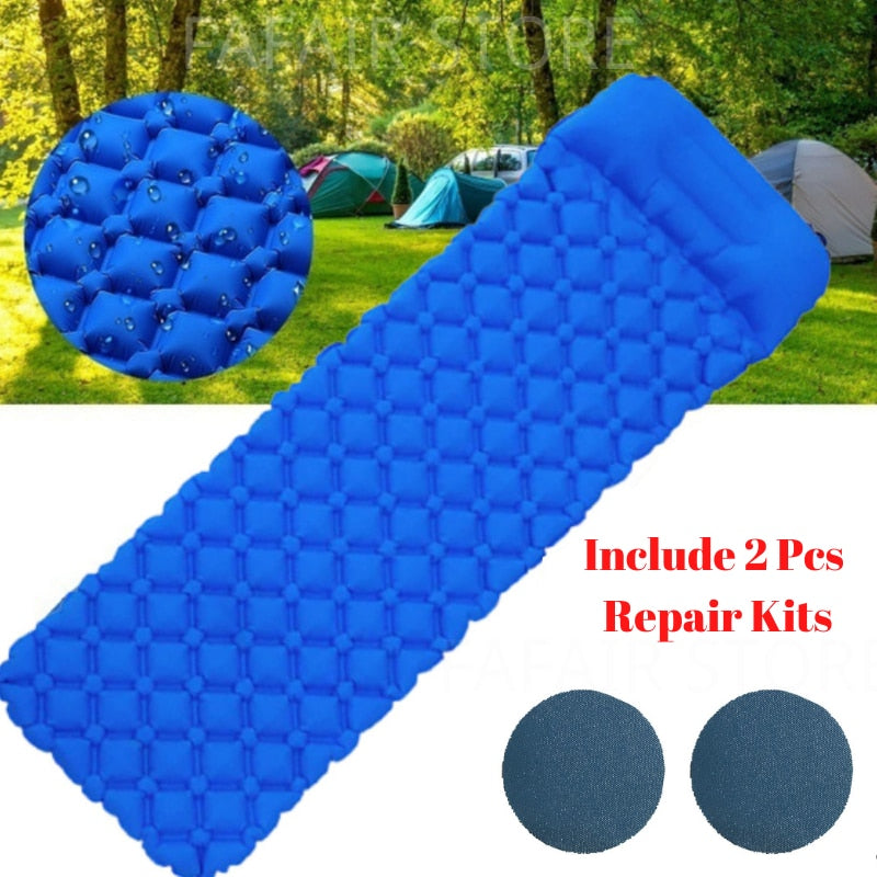 Outdoor Inflatable Mattress Diamond Ultra-Light Camping Mat Hiking  Air Cushion Portable