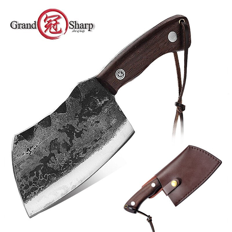 Grand sharp Forged Clad Steel Handmade Chef Knife Slicing Butcher Cleaver Knives Meat Cleaver