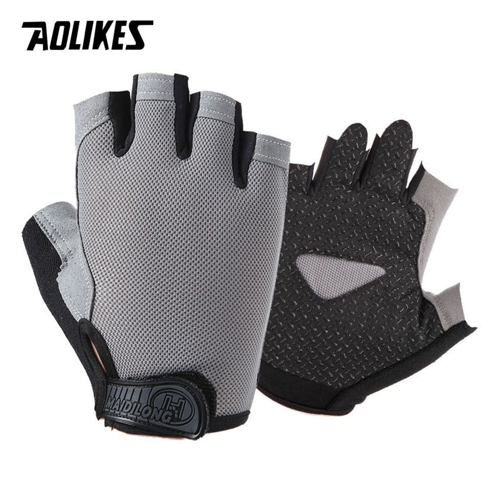 AOLIKES Cycling Gloves MTB Road Riding Gloves Anti-slip Camping Hiking Gloves Gym Fitness