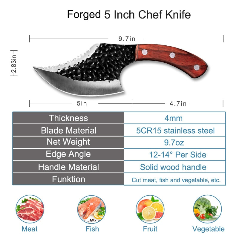 Outdoor Hunting Knife 5CR15 Stainless Steel Chef Knife Meat Cleaver Kitchen Fishing