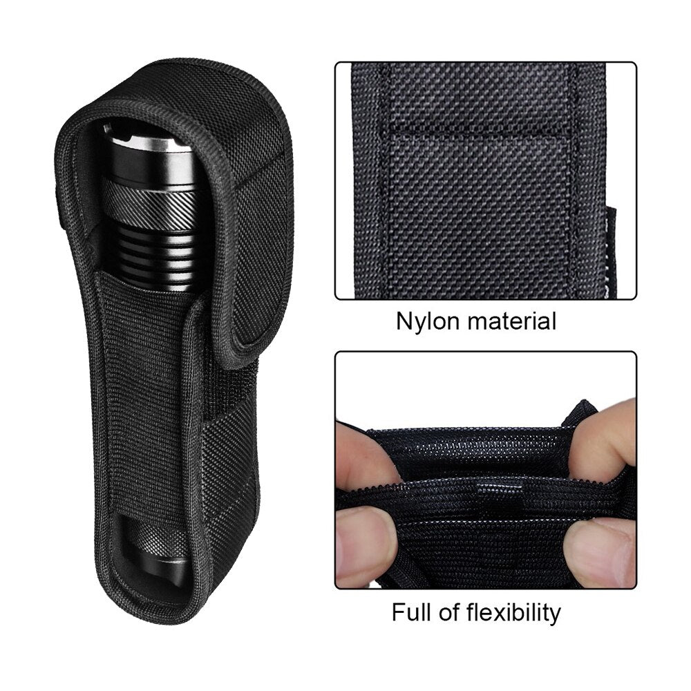 Flashlight Pouch Military Flashlight Holster LED Torch Case Cover EDC Gear Tool Bag for Outdoor