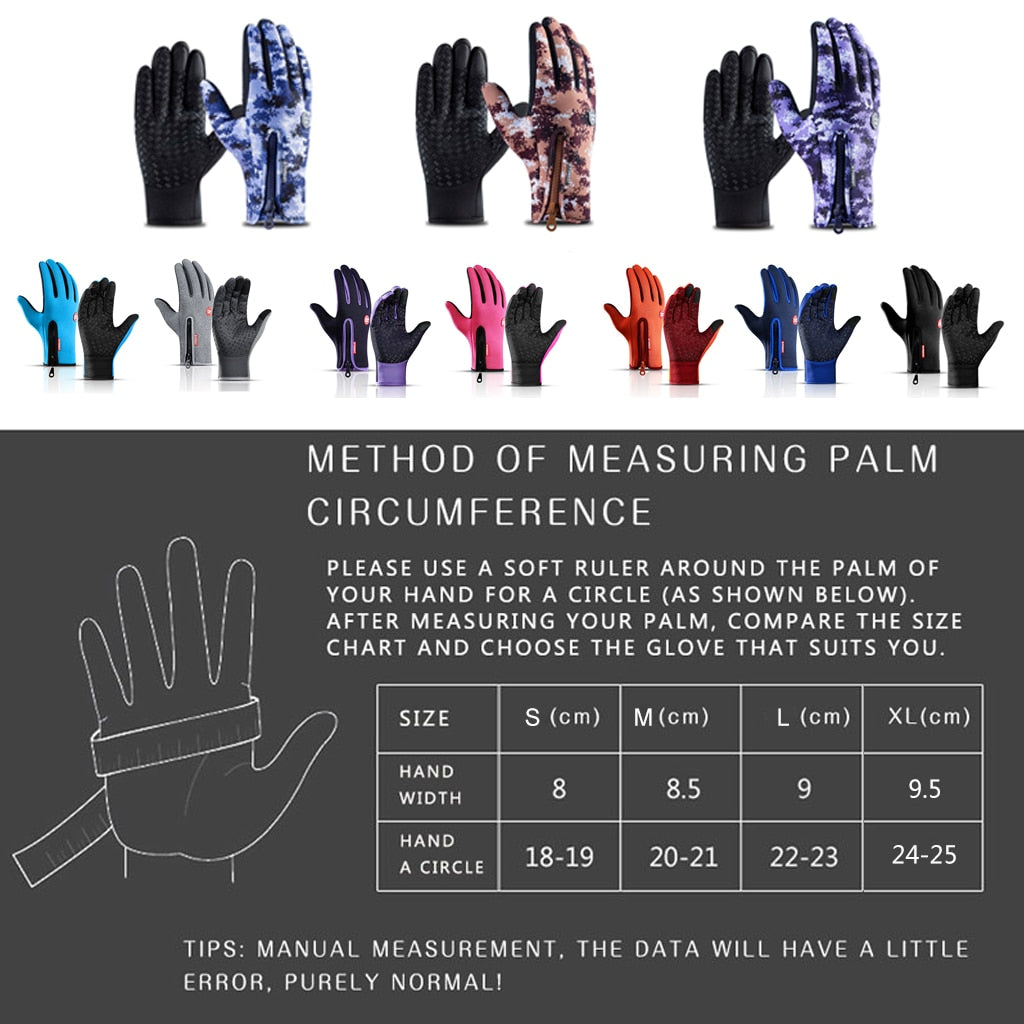 Winter Cycling Gloves Bicycle Warm Touchscreen Full Finger Gloves Waterproof Outdoor