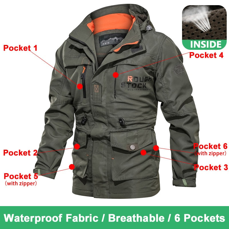 Spring Men Military Tactical Jackets Multi-Pockets Waterproof Casual Windbreaker Mens