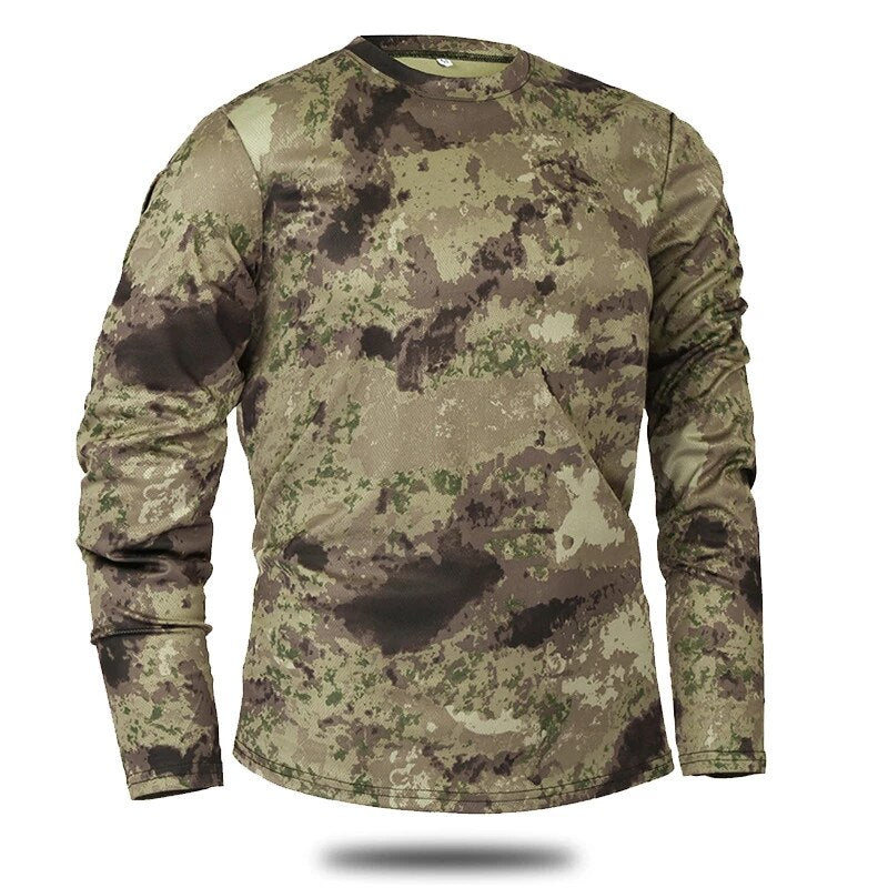 Quick-drying Camouflage Long-sleeved T-shirts Outdoor Breathable Military Tactical