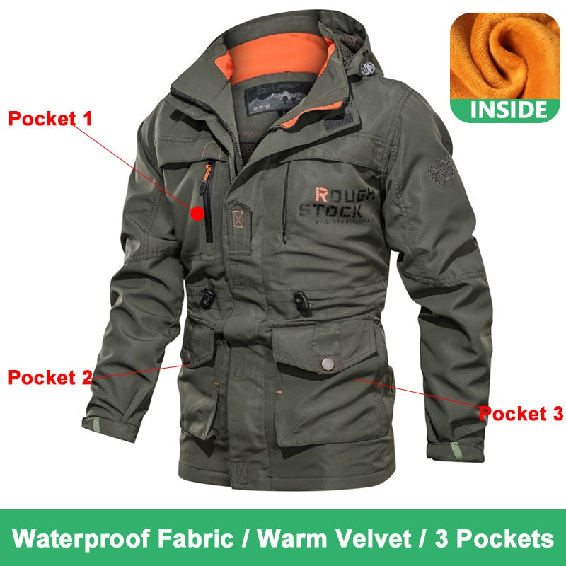 Spring Men Military Tactical Jackets Multi-Pockets Waterproof Casual Windbreaker Mens