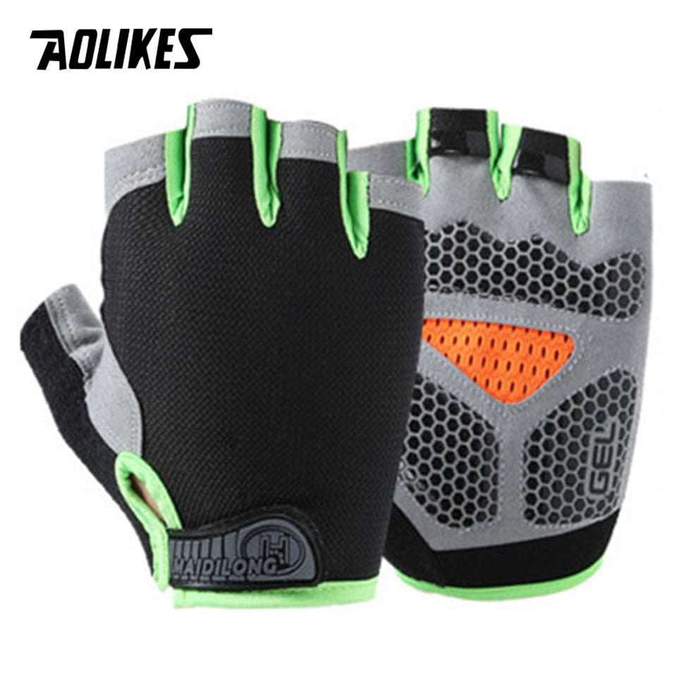 AOLIKES Cycling Gloves MTB Road Riding Gloves Anti-slip Camping Hiking Gloves Gym Fitness