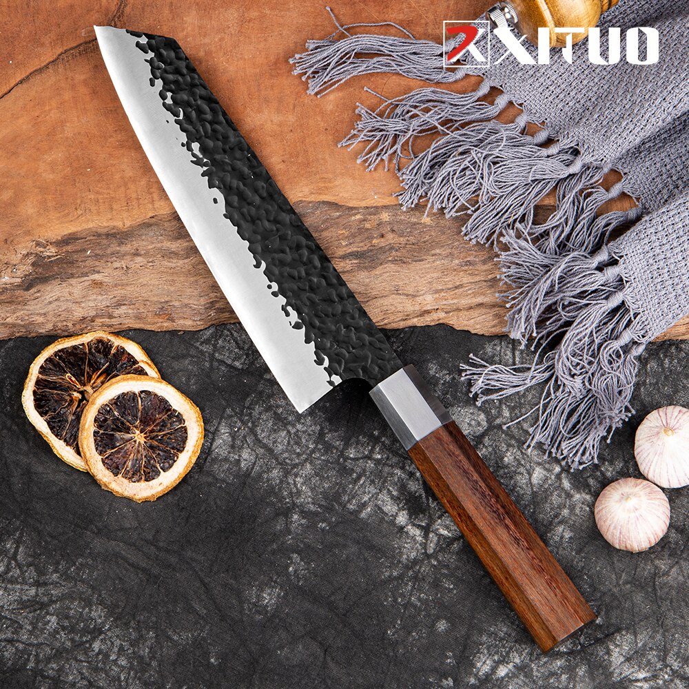 Kiritsuke Knife Octagon Handle Japanese Gyuto Knives Kitchen Chef pro Sharp Blade Salmon