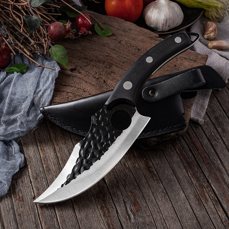 6'' Meat Cleaver Butcher Knife Stainless Steel Hand Forged Boning Knife Chopping Slicing