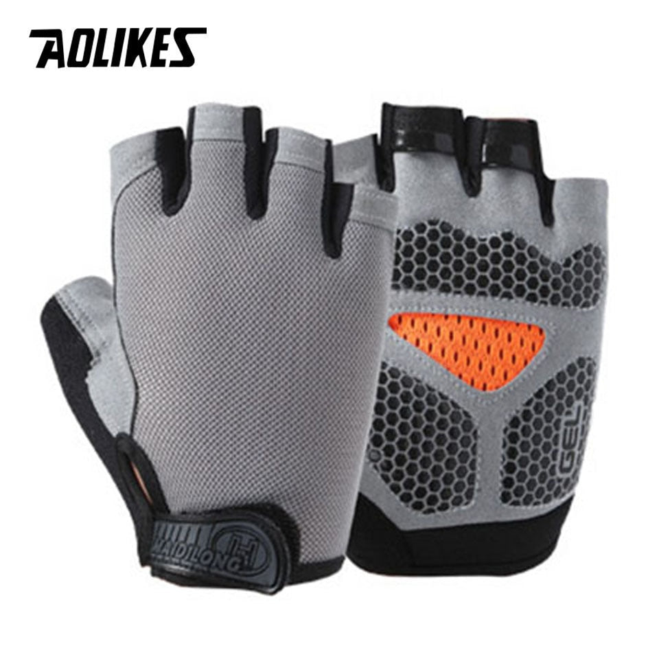 AOLIKES Cycling Gloves MTB Road Riding Gloves Anti-slip Camping Hiking Gloves Gym Fitness