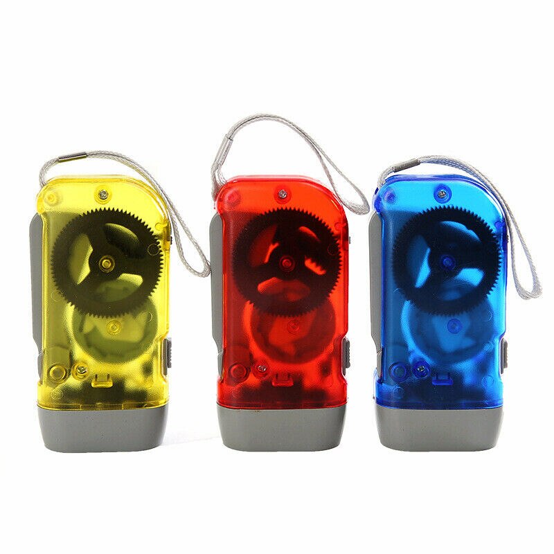 3 LED Dynamo Wind Up Flashlight Hand-pressing Crank NR No Battery Torch Camping