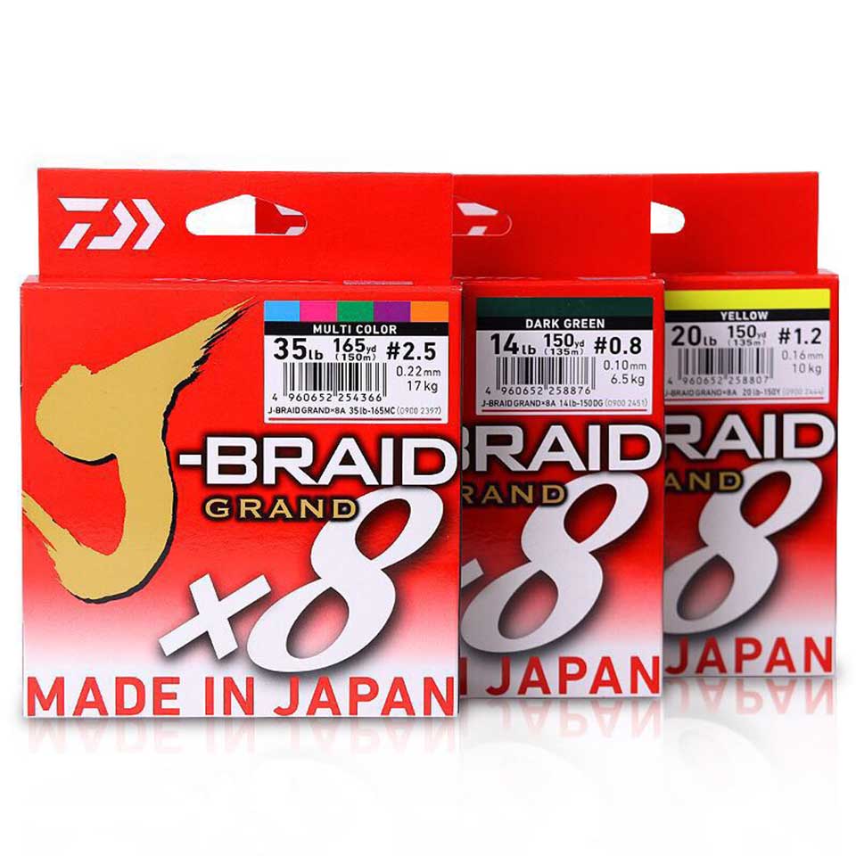 DAIWA J-BRAID Fishing Line 8 Strands Braided Fishing Lines Made in Japan Multifilament Strong