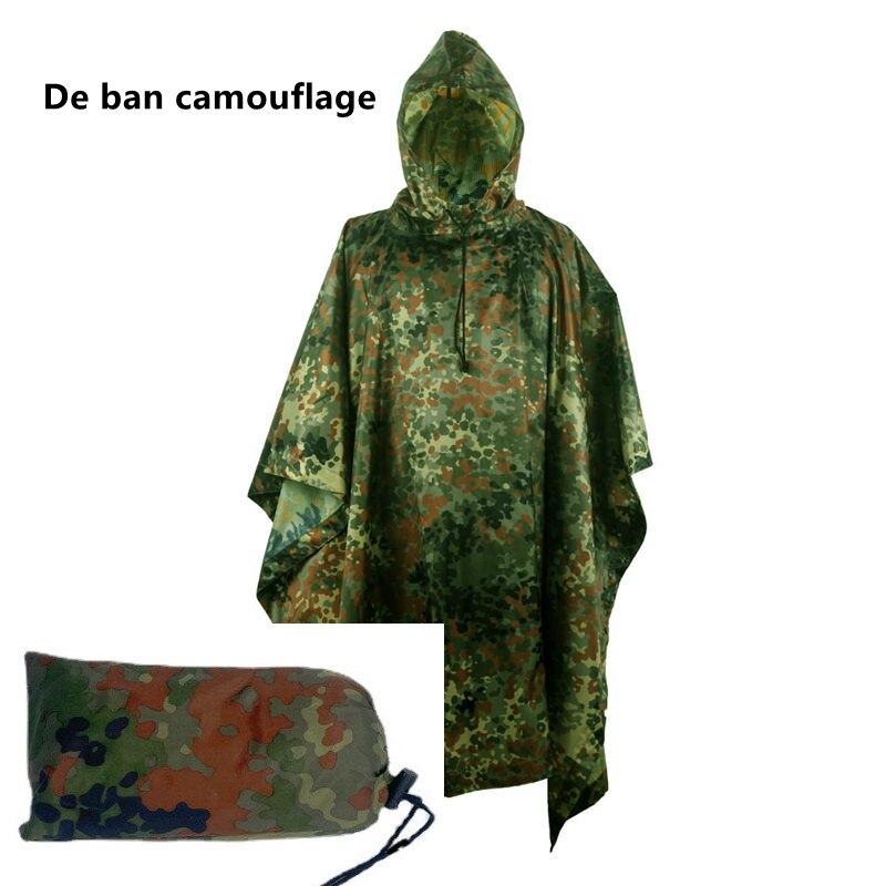 Outdoor Military Breathable Camouflage Poncho Jungle Tactical Raincoat Birdwatching Hiking