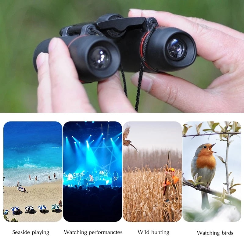 Portable Binoculars Powerful Mini Zoom 30x60 Long Distance Folding Day Night Vision HD