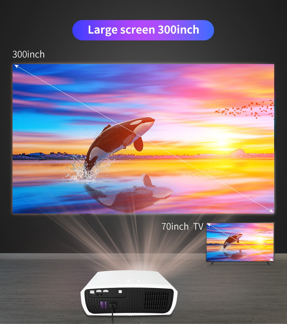 WZATCO C3 4D Keystone LED Projector 4K Android 10.0 WIFI 1920*1080P Proyector Home