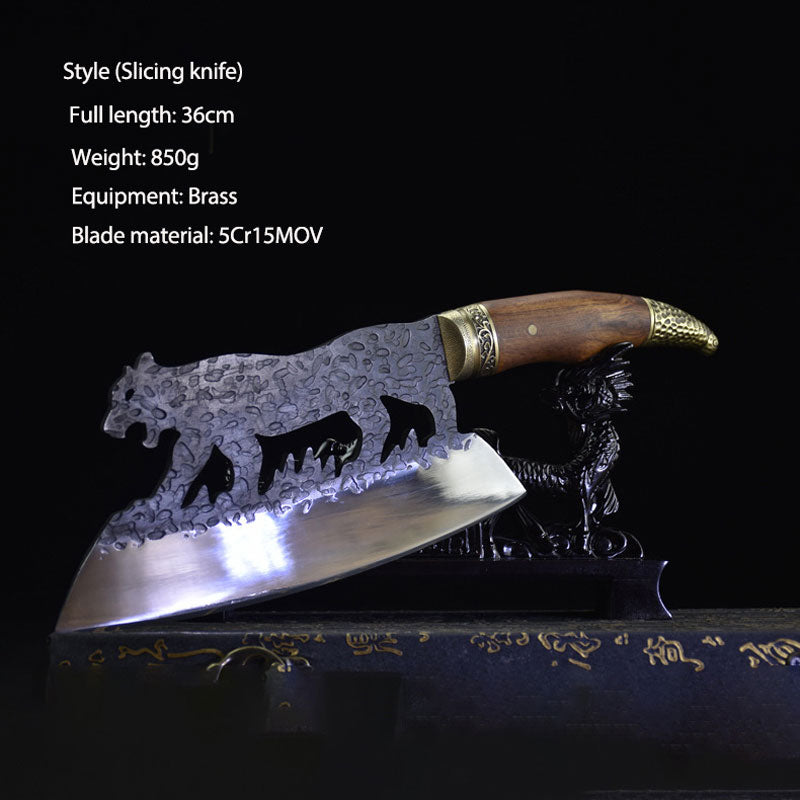 Cleaver Knives High-strength Steel Copper Head Hunting Chopper Broad Full Tang Knife Craft Gifts