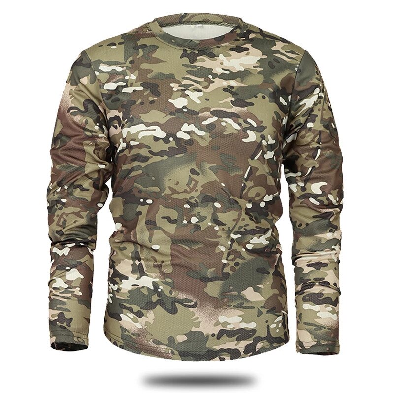 Quick-drying Camouflage Long-sleeved T-shirts Outdoor Breathable Military Tactical