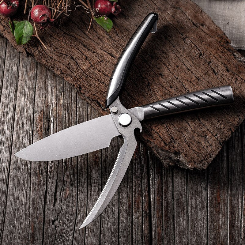 SHUOJI Multifunctional Kitchen Scissors Knives Detachable Stainless Steel Shears Cooking