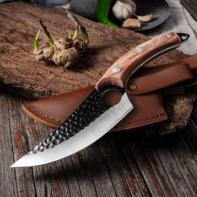 Meat Cleaver Hunting Knife Handmade Forged Boning Serbian Chef Stainless Steel Kitchen